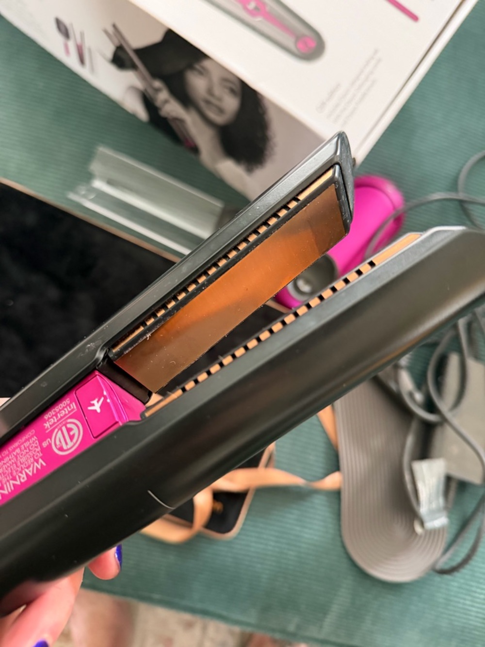 Dyson Corrale Hair Straightener in Metallic Gray and Pink - Picture 6 of 7